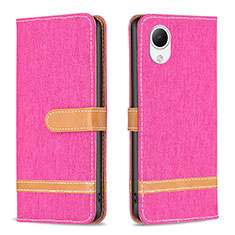 Coque Portefeuille Livre Cuir Etui Clapet B16F pour Samsung Galaxy A23s Rose Rouge