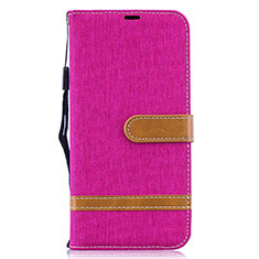 Coque Portefeuille Livre Cuir Etui Clapet B16F pour Samsung Galaxy A30S Rose Rouge
