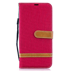 Coque Portefeuille Livre Cuir Etui Clapet B16F pour Samsung Galaxy A30S Rouge