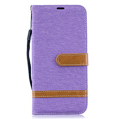 Coque Portefeuille Livre Cuir Etui Clapet B16F pour Samsung Galaxy A30S Violet Clair