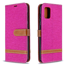 Coque Portefeuille Livre Cuir Etui Clapet B16F pour Samsung Galaxy A31 Rose Rouge