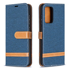 Coque Portefeuille Livre Cuir Etui Clapet B16F pour Samsung Galaxy A52s 5G Bleu Royal