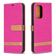 Coque Portefeuille Livre Cuir Etui Clapet B16F pour Samsung Galaxy A52s 5G Rose Rouge