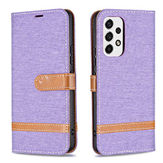 Coque Portefeuille Livre Cuir Etui Clapet B16F pour Samsung Galaxy A53 5G Violet Clair