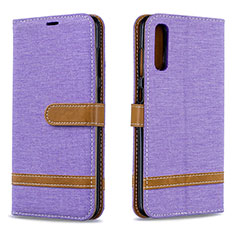 Coque Portefeuille Livre Cuir Etui Clapet B16F pour Samsung Galaxy A70 Violet Clair