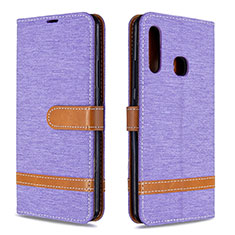 Coque Portefeuille Livre Cuir Etui Clapet B16F pour Samsung Galaxy A70E Violet Clair