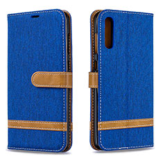 Coque Portefeuille Livre Cuir Etui Clapet B16F pour Samsung Galaxy A70S Bleu