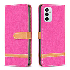 Coque Portefeuille Livre Cuir Etui Clapet B16F pour Samsung Galaxy F23 5G Rose Rouge