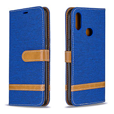 Coque Portefeuille Livre Cuir Etui Clapet B16F pour Samsung Galaxy M01s Bleu