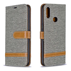 Coque Portefeuille Livre Cuir Etui Clapet B16F pour Samsung Galaxy M01s Gris