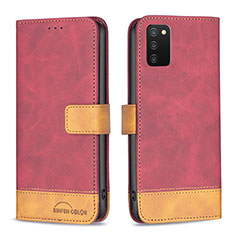 Coque Portefeuille Livre Cuir Etui Clapet B16F pour Samsung Galaxy M02s Rouge