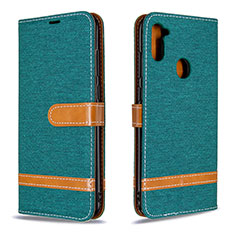 Coque Portefeuille Livre Cuir Etui Clapet B16F pour Samsung Galaxy M11 Vert