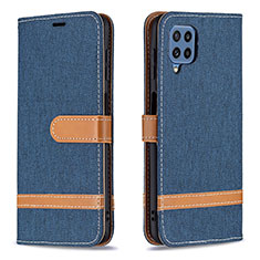 Coque Portefeuille Livre Cuir Etui Clapet B16F pour Samsung Galaxy M32 4G Bleu Royal