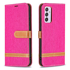 Coque Portefeuille Livre Cuir Etui Clapet B16F pour Samsung Galaxy Quantum4 5G Rose Rouge