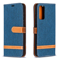 Coque Portefeuille Livre Cuir Etui Clapet B16F pour Samsung Galaxy S20 FE 5G Bleu Royal