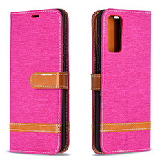 Coque Portefeuille Livre Cuir Etui Clapet B16F pour Samsung Galaxy S20 FE 5G Rose Rouge