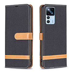 Coque Portefeuille Livre Cuir Etui Clapet B16F pour Xiaomi Mi 12T 5G Noir