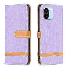 Coque Portefeuille Livre Cuir Etui Clapet B16F pour Xiaomi Poco C50 Violet Clair