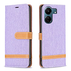 Coque Portefeuille Livre Cuir Etui Clapet B16F pour Xiaomi Poco C65 Violet Clair