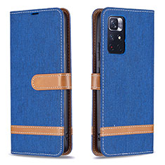 Coque Portefeuille Livre Cuir Etui Clapet B16F pour Xiaomi Poco M4 Pro 5G Bleu