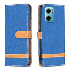 Coque Portefeuille Livre Cuir Etui Clapet B16F pour Xiaomi Redmi 10 5G Bleu