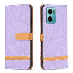 Coque Portefeuille Livre Cuir Etui Clapet B16F pour Xiaomi Redmi 10 5G Violet Clair