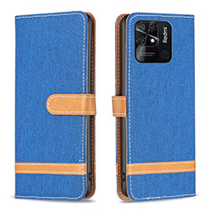 Coque Portefeuille Livre Cuir Etui Clapet B16F pour Xiaomi Redmi 10 India Bleu