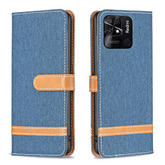 Coque Portefeuille Livre Cuir Etui Clapet B16F pour Xiaomi Redmi 10 India Bleu Royal