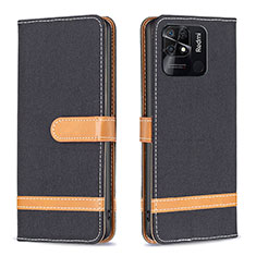 Coque Portefeuille Livre Cuir Etui Clapet B16F pour Xiaomi Redmi 10C 4G Noir