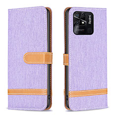 Coque Portefeuille Livre Cuir Etui Clapet B16F pour Xiaomi Redmi 10C 4G Violet Clair