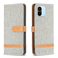 Coque Portefeuille Livre Cuir Etui Clapet B16F pour Xiaomi Redmi A1 Gris