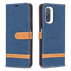 Coque Portefeuille Livre Cuir Etui Clapet B16F pour Xiaomi Redmi K40 Pro+ Plus 5G Bleu Royal