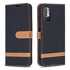 Coque Portefeuille Livre Cuir Etui Clapet B16F pour Xiaomi Redmi Note 10 5G Noir