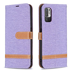 Coque Portefeuille Livre Cuir Etui Clapet B16F pour Xiaomi Redmi Note 10 5G Violet Clair