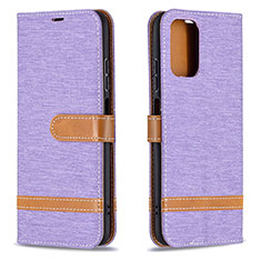 Coque Portefeuille Livre Cuir Etui Clapet B16F pour Xiaomi Redmi Note 10S 4G Violet Clair