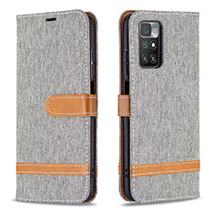 Coque Portefeuille Livre Cuir Etui Clapet B16F pour Xiaomi Redmi Note 11 4G (2021) Gris