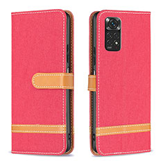 Coque Portefeuille Livre Cuir Etui Clapet B16F pour Xiaomi Redmi Note 11 4G (2022) Rouge