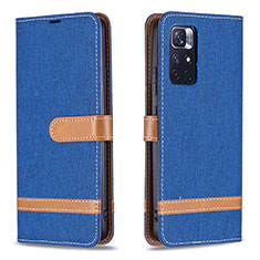 Coque Portefeuille Livre Cuir Etui Clapet B16F pour Xiaomi Redmi Note 11 5G Bleu