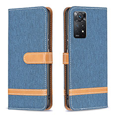 Coque Portefeuille Livre Cuir Etui Clapet B16F pour Xiaomi Redmi Note 11 Pro 4G Bleu Royal