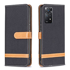 Coque Portefeuille Livre Cuir Etui Clapet B16F pour Xiaomi Redmi Note 11 Pro 4G Noir