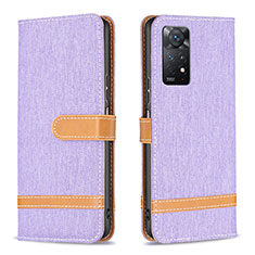 Coque Portefeuille Livre Cuir Etui Clapet B16F pour Xiaomi Redmi Note 11 Pro 4G Violet Clair