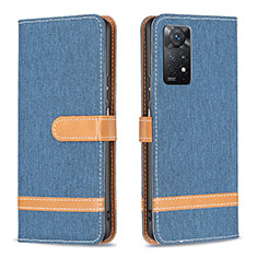Coque Portefeuille Livre Cuir Etui Clapet B16F pour Xiaomi Redmi Note 11 Pro 5G Bleu Royal