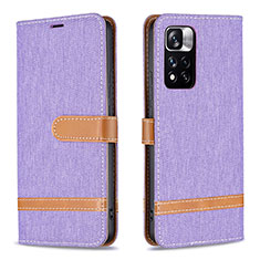 Coque Portefeuille Livre Cuir Etui Clapet B16F pour Xiaomi Redmi Note 11 Pro+ Plus 5G Violet Clair