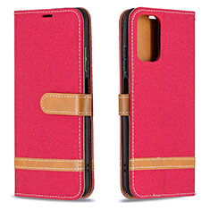 Coque Portefeuille Livre Cuir Etui Clapet B16F pour Xiaomi Redmi Note 11 SE India 4G Rouge