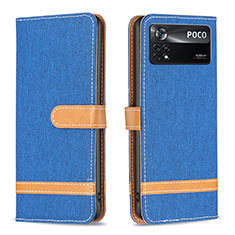 Coque Portefeuille Livre Cuir Etui Clapet B16F pour Xiaomi Redmi Note 11E Pro 5G Bleu