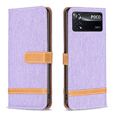 Coque Portefeuille Livre Cuir Etui Clapet B16F pour Xiaomi Redmi Note 11E Pro 5G Violet Clair