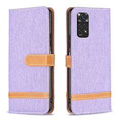 Coque Portefeuille Livre Cuir Etui Clapet B16F pour Xiaomi Redmi Note 11S 4G Violet Clair