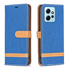 Coque Portefeuille Livre Cuir Etui Clapet B16F pour Xiaomi Redmi Note 12 4G Bleu