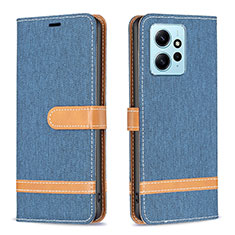 Coque Portefeuille Livre Cuir Etui Clapet B16F pour Xiaomi Redmi Note 12 4G Bleu Ciel