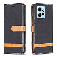 Coque Portefeuille Livre Cuir Etui Clapet B16F pour Xiaomi Redmi Note 12 4G Noir